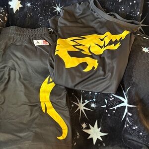 Adidas x Lego Black and Gold Graphic Sportswear